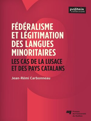cover image of Fédéralisme et légitimation des langues minoritaires